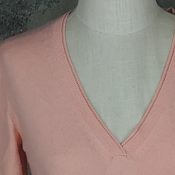 MASSIMO DUTTI sz S v-neck sweater Italy soft pink wool cashmere blend - Picture 2 of 5